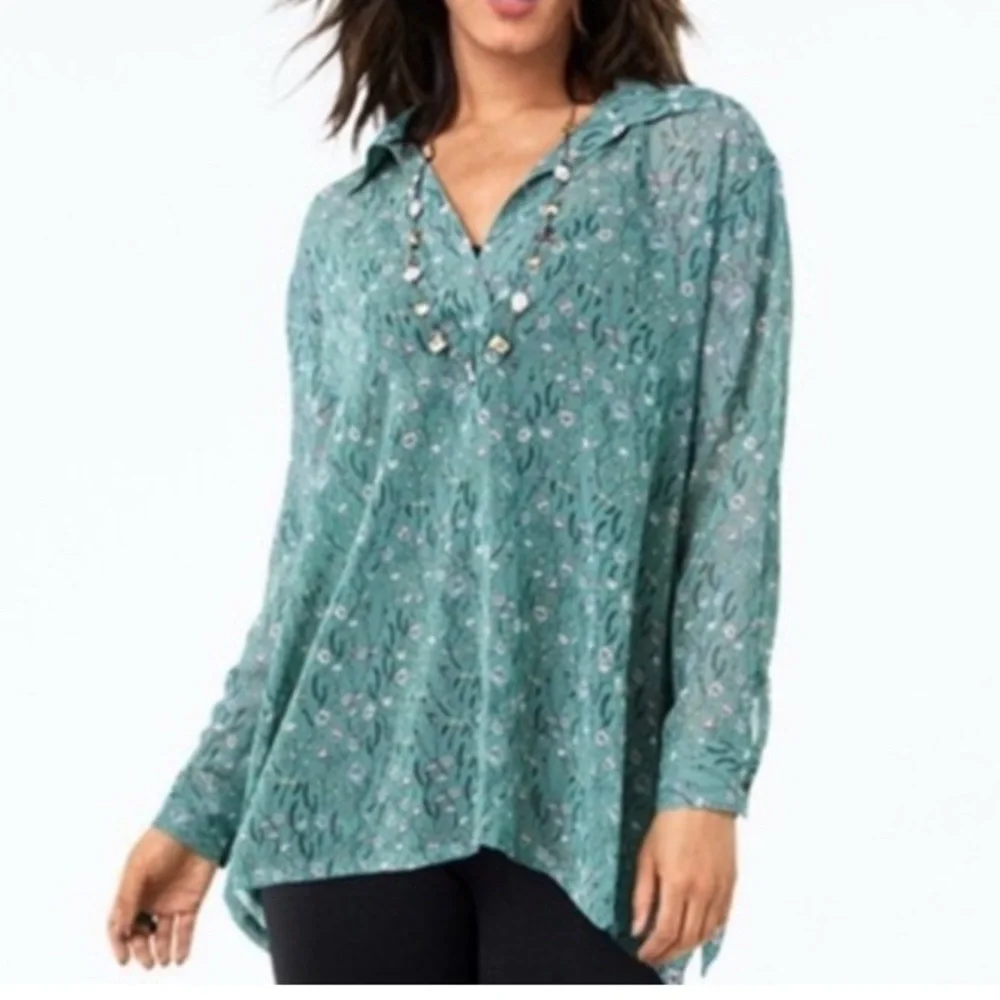 Cabi Chase Field of Flowers Semi Sheer Blouse - Picture 8 of 8